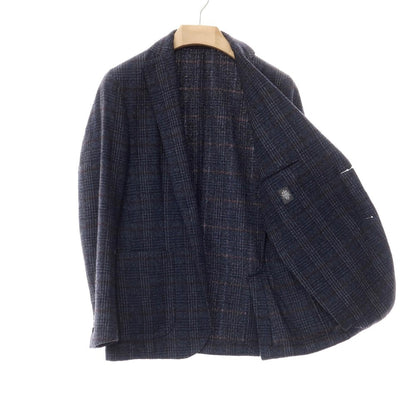 [Used] eleventy wool cotton check jacket navy x maroon [size S] [NVY] [A/W] [Condition C] [Men&