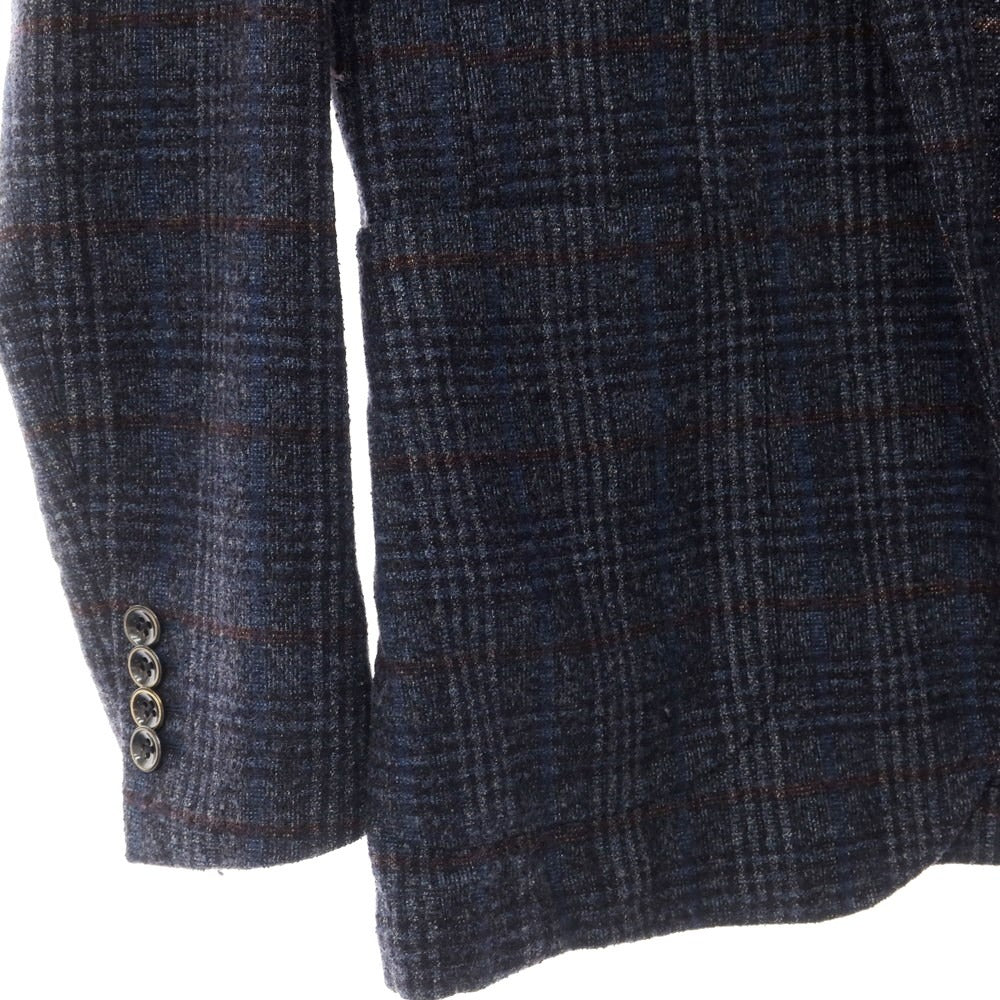 [Used] eleventy wool cotton check jacket navy x maroon [size S] [NVY] [A/W] [Condition C] [Men&