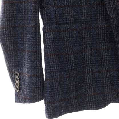 [Used] eleventy wool cotton check jacket navy x maroon [size S] [NVY] [A/W] [Condition C] [Men&
