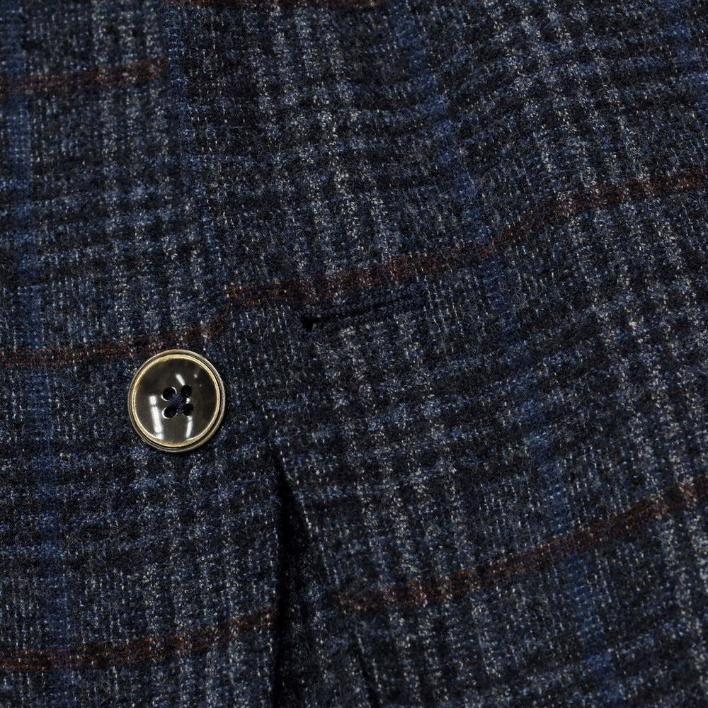 [Used] eleventy wool cotton check jacket navy x maroon [size S] [NVY] [A/W] [Condition C] [Men&