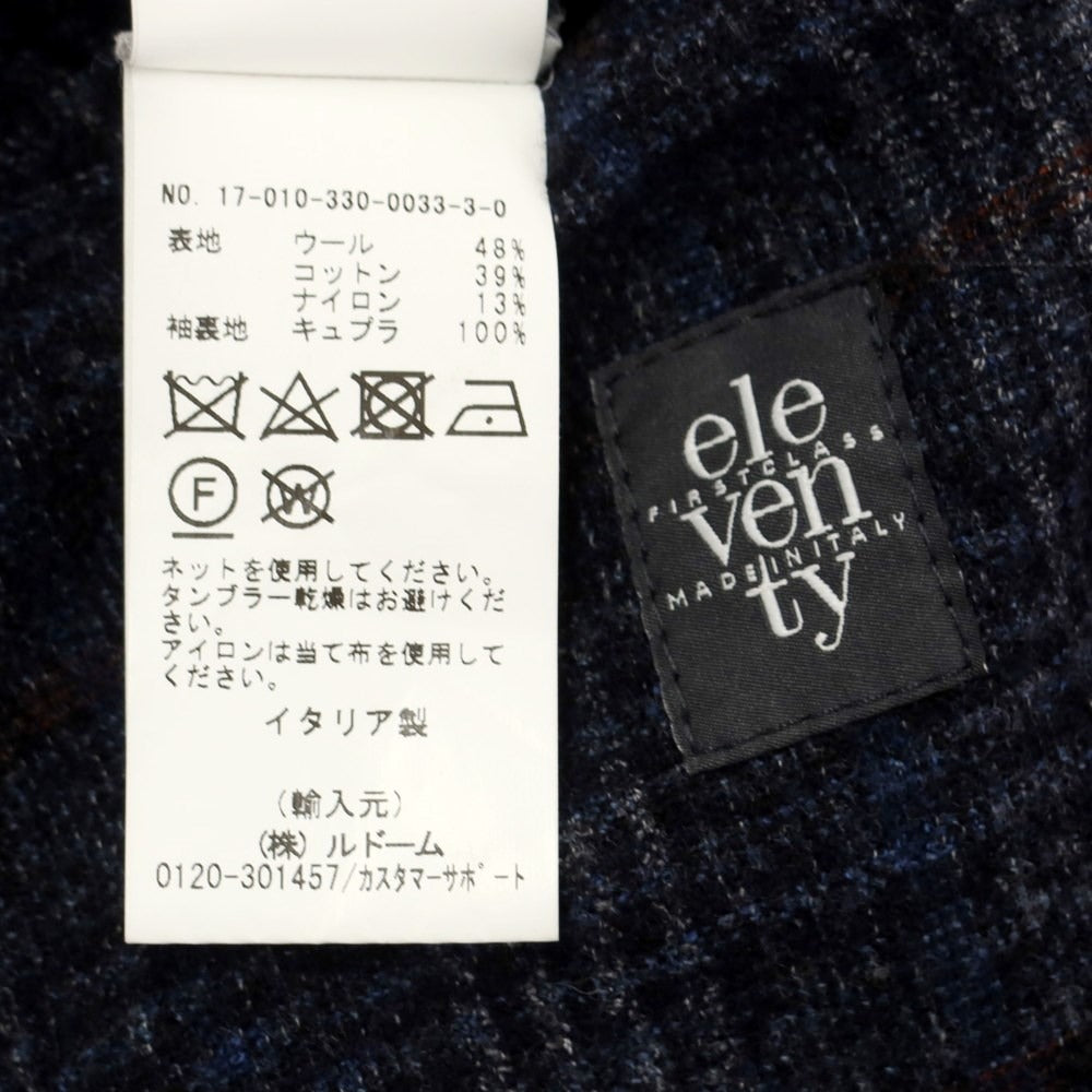 [Used] eleventy wool cotton check jacket navy x maroon [size S] [NVY] [A/W] [Condition C] [Men&