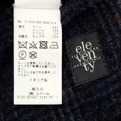 [Used] eleventy wool cotton check jacket navy x maroon [size S] [NVY] [A/W] [Condition C] [Men&