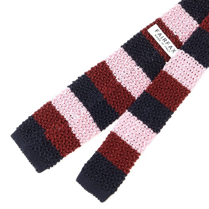 [Used] FAIRFAX Border Silk Knit Tie Dark Navy x Pink [NVY] [S/S/A/W] [Condition Rank B] ​​[Men&