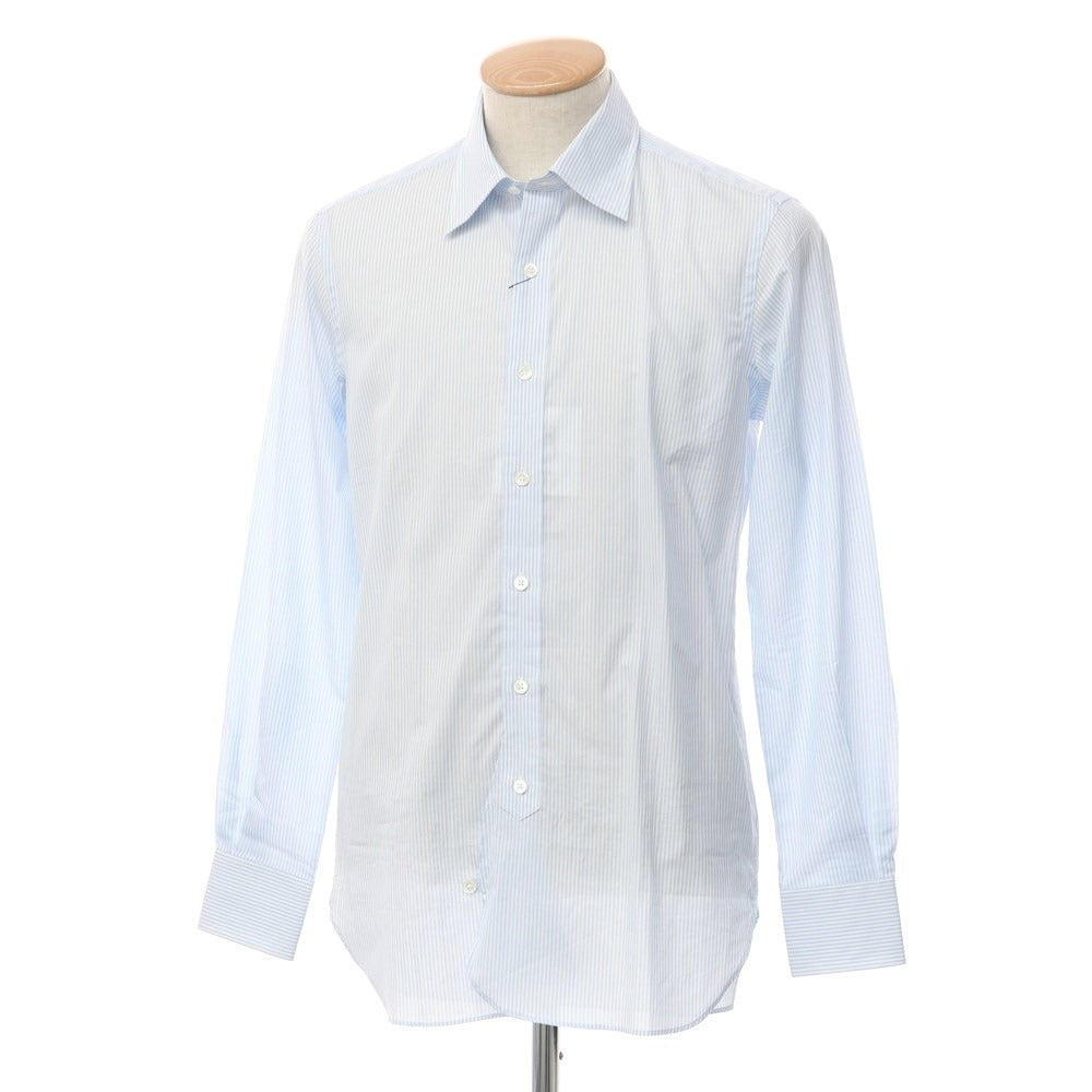 [Used] New &amp;amp; Lingwood Cotton Striped Regular Collar Dress Shirt Light Blue x White [Size 38] [BLU] [S/S/A/W] [Condition Rank B] ​​[Men&