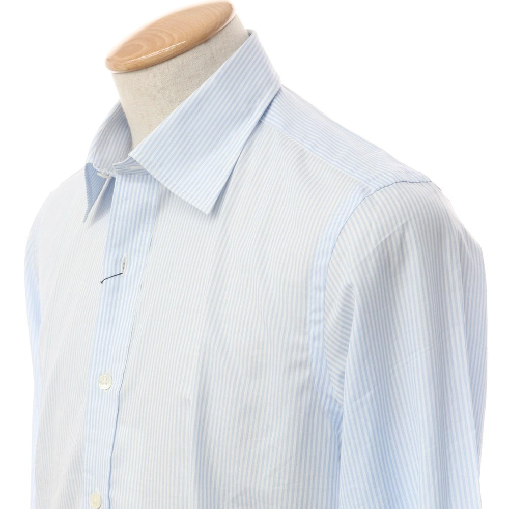 [Used] New &amp;amp; Lingwood Cotton Striped Regular Collar Dress Shirt Light Blue x White [Size 38] [BLU] [S/S/A/W] [Condition Rank B] ​​[Men&