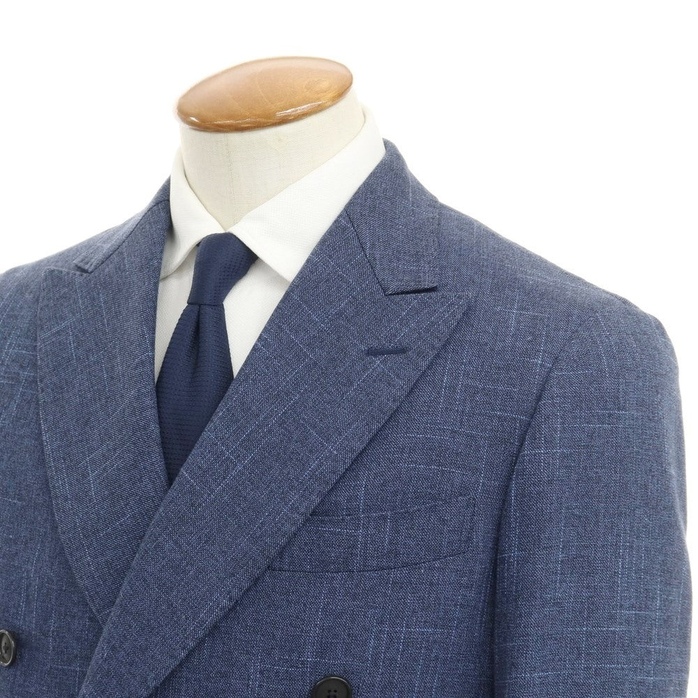[Used] green label relaxing × Sartoria Ring wool cotton linen double-breasted suit, navy x blue [size 46/80] [NVY] [S/S] [condition rank B] ​​[men&