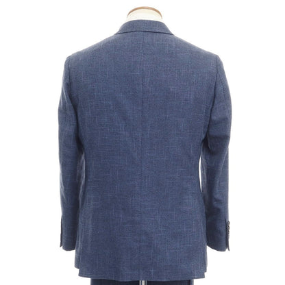 [Used] green label relaxing × Sartoria Ring wool cotton linen double-breasted suit, navy x blue [size 46/80] [NVY] [S/S] [condition rank B] ​​[men&