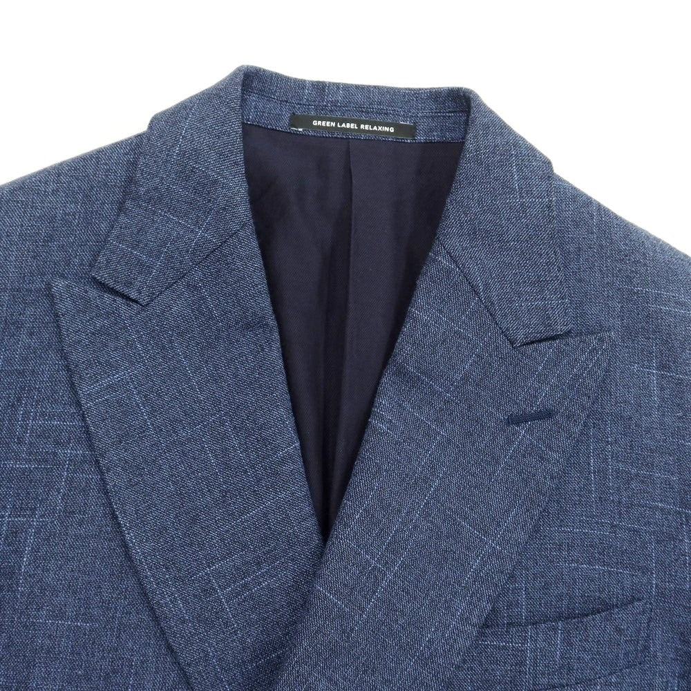 [Used] green label relaxing × Sartoria Ring wool cotton linen double-breasted suit, navy x blue [size 46/80] [NVY] [S/S] [condition rank B] ​​[men&