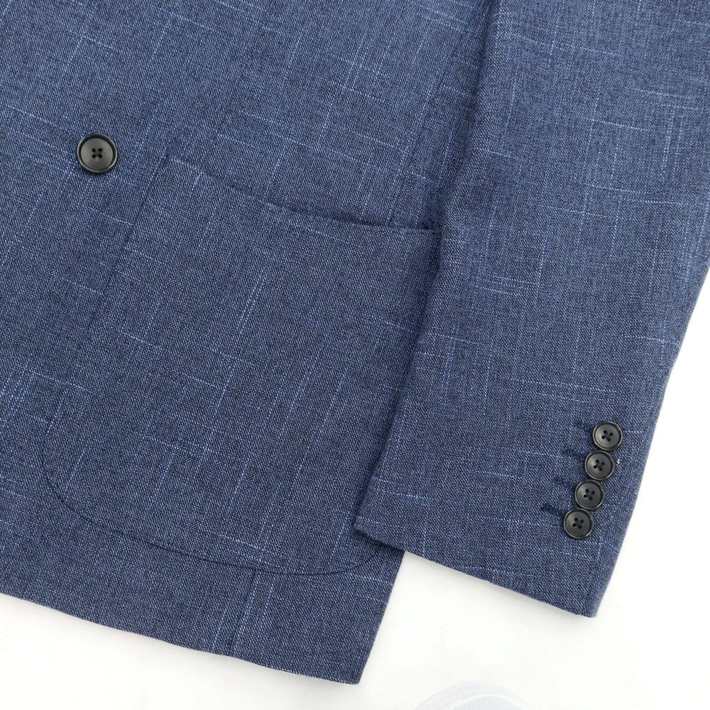 [Used] green label relaxing × Sartoria Ring wool cotton linen double-breasted suit, navy x blue [size 46/80] [NVY] [S/S] [condition rank B] ​​[men&