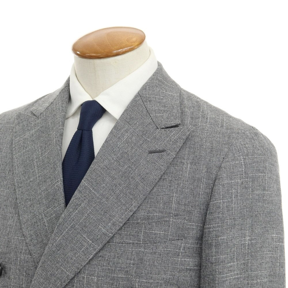 [Used] green label relaxing × Sartoria Ring wool cotton linen double-breasted suit, grey [size 46/80] [GRY] [S/S] [Condition rank A] [Men&