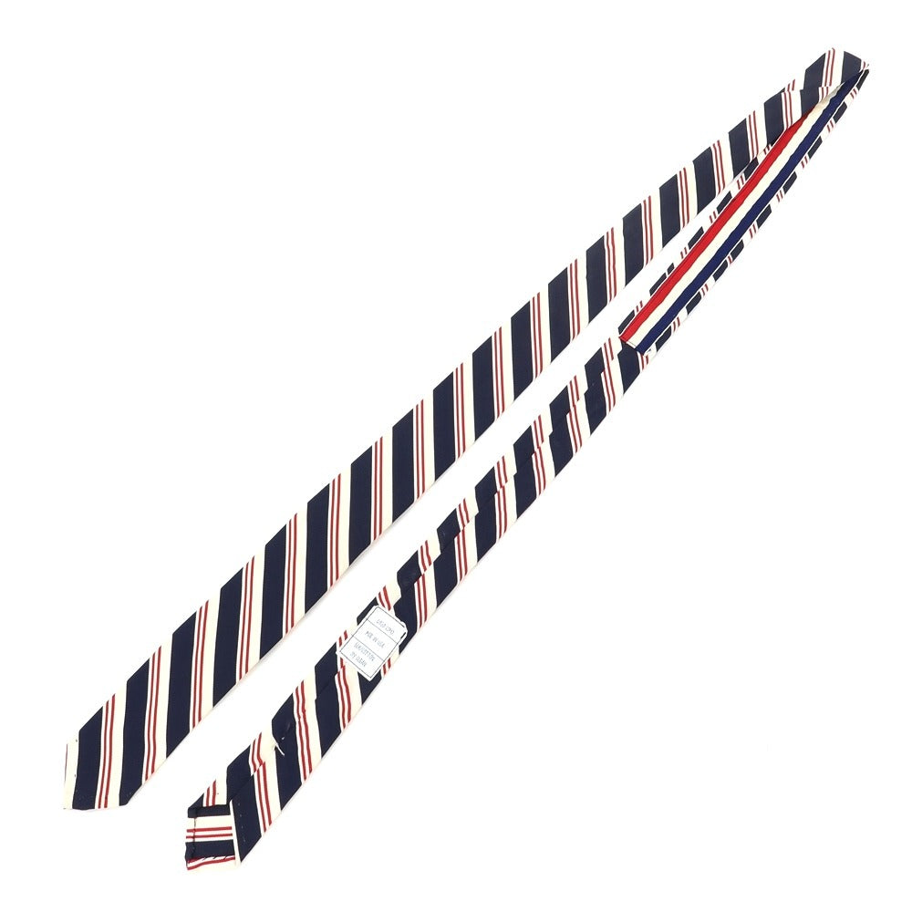 [Used] Thom Browne THOM BROWNE Striped 3-fold Silk Cotton Narrow Tie Navy x White [NVY] [S/S/A/W] [Condition Rank C] [Men&