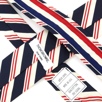 [Used] Thom Browne THOM BROWNE Striped 3-fold Silk Cotton Narrow Tie Navy x White [NVY] [S/S/A/W] [Condition Rank C] [Men&