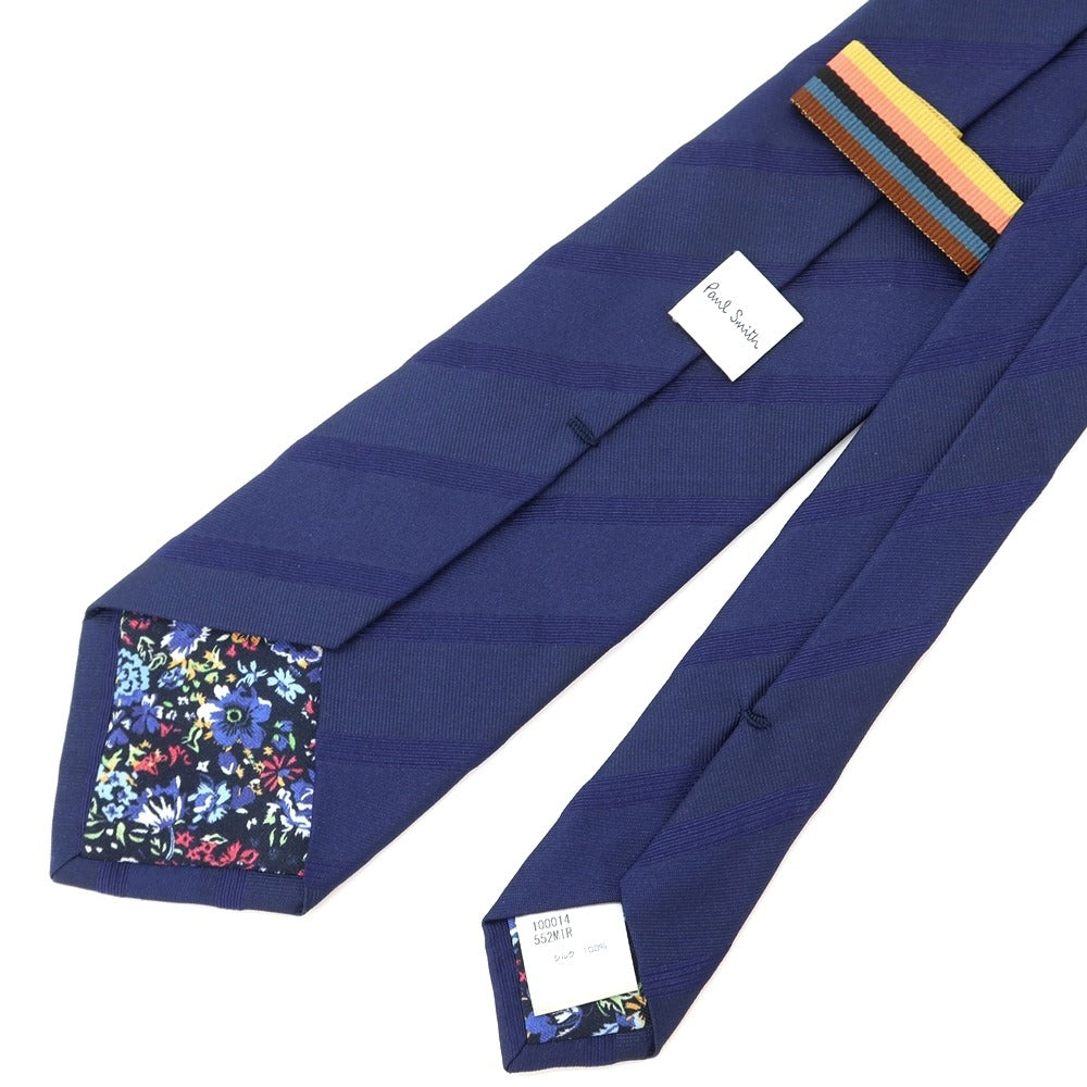 [Used] Paul Smith Shadow Stripe Tri-Fold Silk Tie Navy [NVY] [S/S/A/W] [Condition Rank C] [Men&