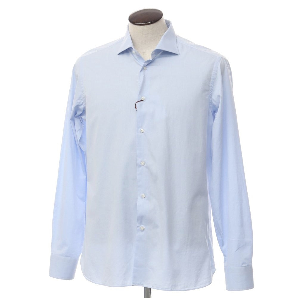 【中古】ボリエッロ BORRIELLO ツイルコットン ワイドカラー ドレスシャツ ライトブルー【サイズ44】【BLU】【S/S/A/W】【状態ランクB】【メンズ】【769172】