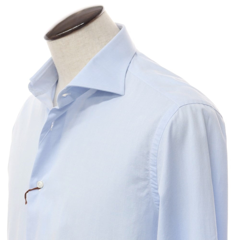 【中古】ボリエッロ BORRIELLO ツイルコットン ワイドカラー ドレスシャツ ライトブルー【サイズ44】【BLU】【S/S/A/W】【状態ランクB】【メンズ】【769172】