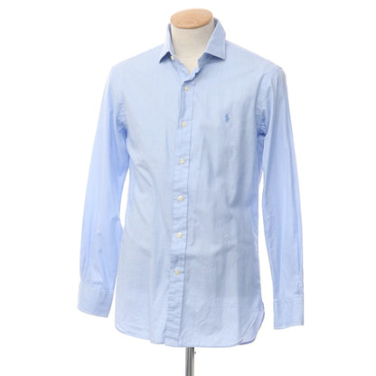 [Used] Polo Ralph Lauren Cotton Houndstooth Semi-Wide Collar Shirt Light Blue x White [Size 15-32] [BLU] [S/S/A/W] [Condition Rank C] [Men&