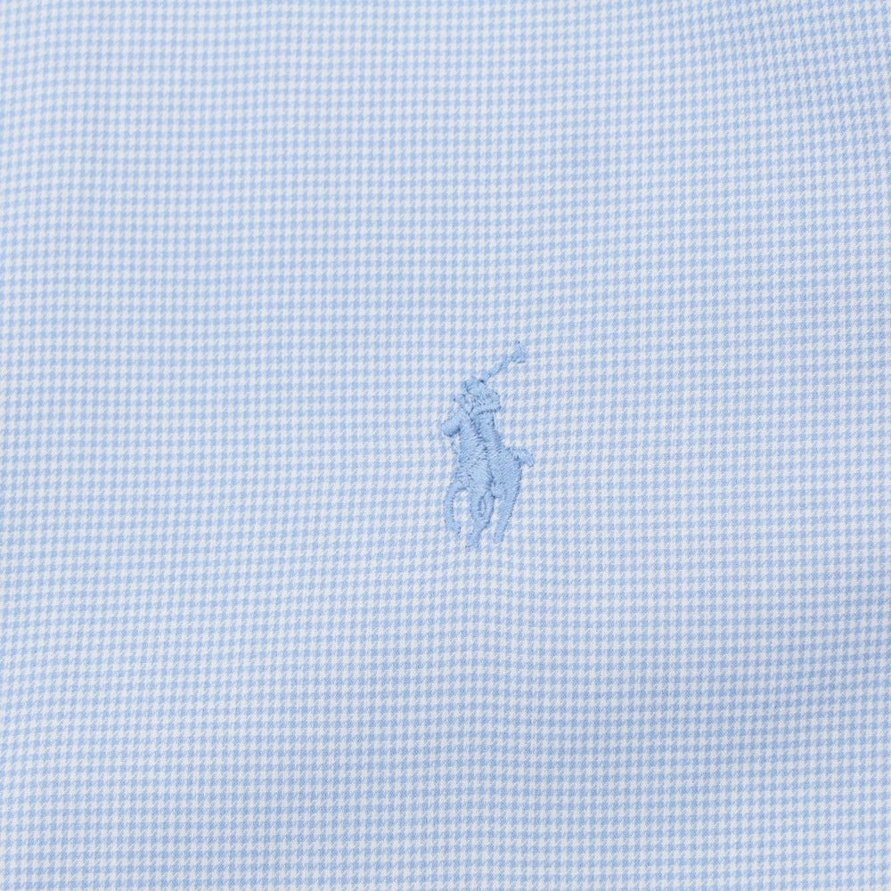 [Used] Polo Ralph Lauren Cotton Houndstooth Semi-Wide Collar Shirt Light Blue x White [Size 15-32] [BLU] [S/S/A/W] [Condition Rank C] [Men&