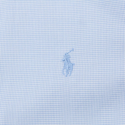 [Used] Polo Ralph Lauren Cotton Houndstooth Semi-Wide Collar Shirt Light Blue x White [Size 15-32] [BLU] [S/S/A/W] [Condition Rank C] [Men&