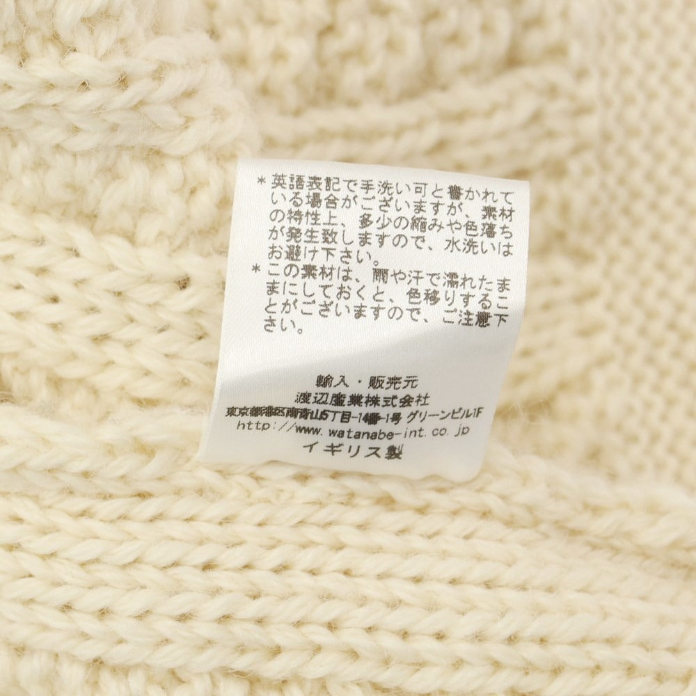 [Used] GUERNSEY WOOLLENS Low Gauge Wool Cable Knit Turtleneck Knit Ivory [Size 38] [WHT] [A/W] [Condition Rank B] ​​[Men&