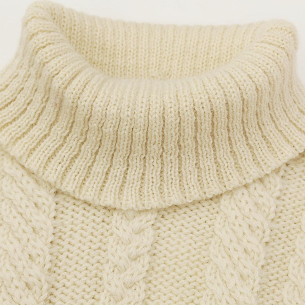 [Used] GUERNSEY WOOLLENS Low Gauge Wool Cable Knit Turtleneck Knit Ivory [Size 38] [WHT] [A/W] [Condition Rank B] ​​[Men&