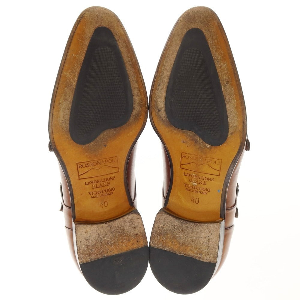 【中古】ロッソナポリ ROSSO NAPOLI ダブルモンクストラップ ドレスシューズ ブラウン【サイズ40】【BRW】【S/S/A/W】【状態ランクC】【メンズ】【769168】