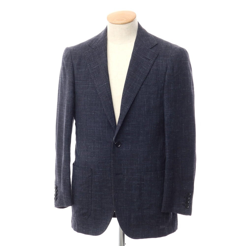 [Used] Sartoria Ring Wool Silk Linen 3B Tailored Jacket Dark Navy [Size 44] [NVY] [S/S] [Condition Rank C] [Men&