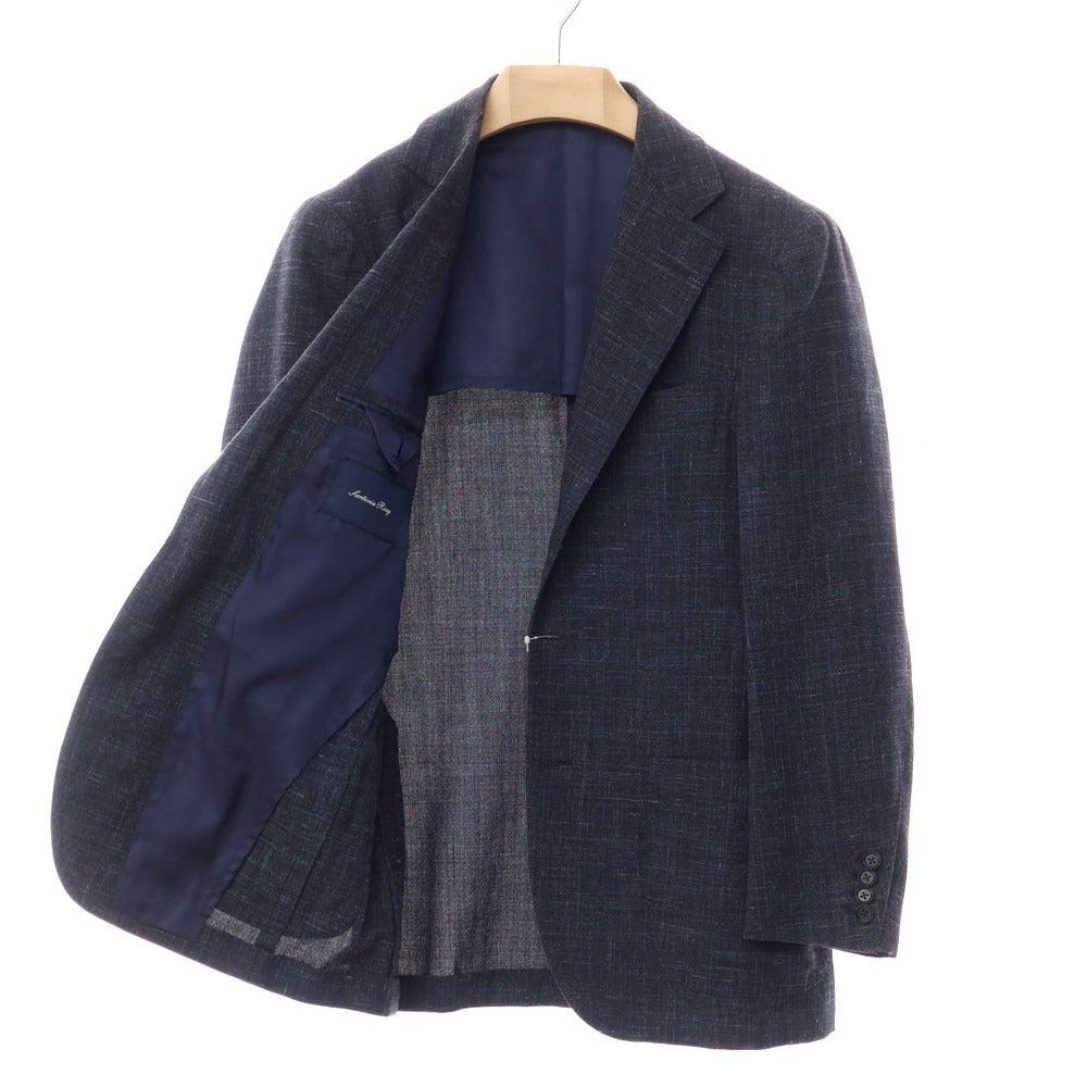 [Used] Sartoria Ring Wool Silk Linen 3B Tailored Jacket Dark Navy [Size 44] [NVY] [S/S] [Condition Rank C] [Men&