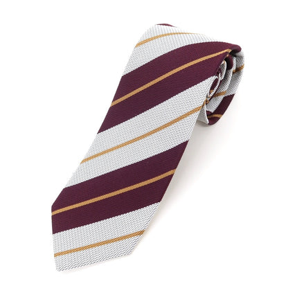 [Used] Robert Fraser Striped Tri-Fold Silk Tie Bordeaux x White [RED] [S/S/A/W] [Condition Rank B] ​​[Men&