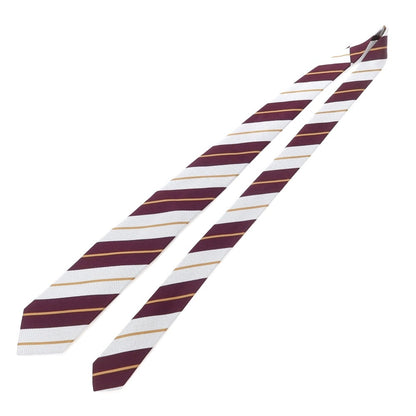 [Used] Robert Fraser Striped Tri-Fold Silk Tie Bordeaux x White [RED] [S/S/A/W] [Condition Rank B] ​​[Men&