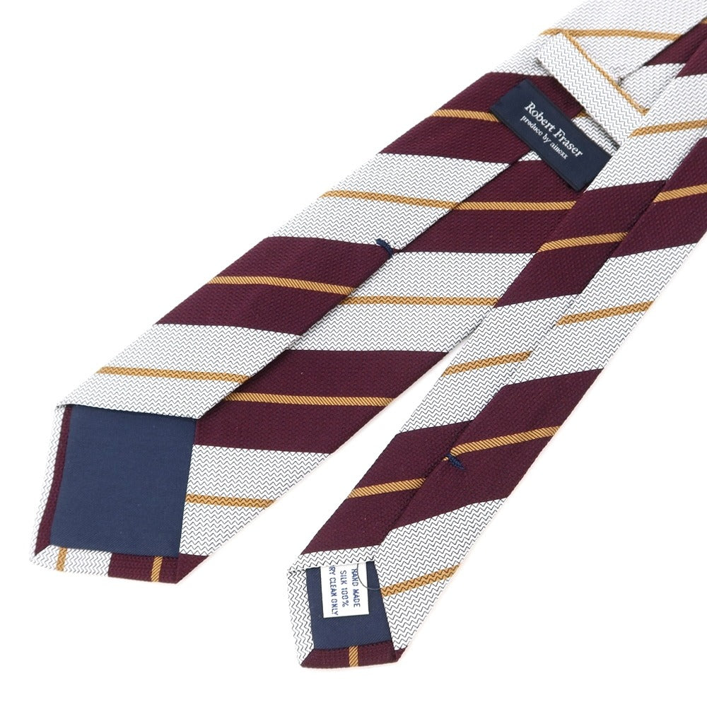 [Used] Robert Fraser Striped Tri-Fold Silk Tie Bordeaux x White [RED] [S/S/A/W] [Condition Rank B] ​​[Men&