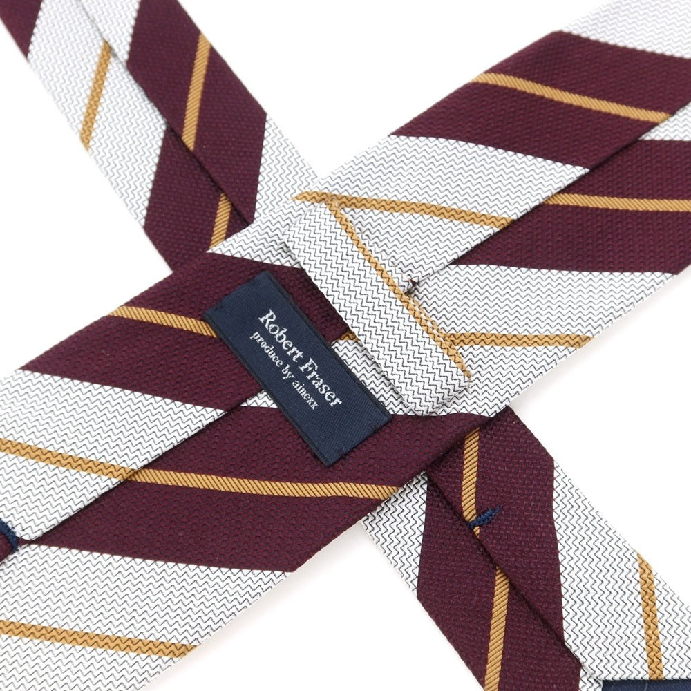 [Used] Robert Fraser Striped Tri-Fold Silk Tie Bordeaux x White [RED] [S/S/A/W] [Condition Rank B] ​​[Men&