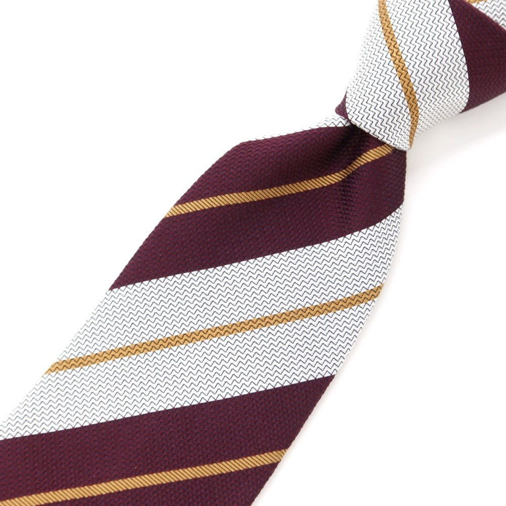 [Used] Robert Fraser Striped Tri-Fold Silk Tie Bordeaux x White [RED] [S/S/A/W] [Condition Rank B] ​​[Men&