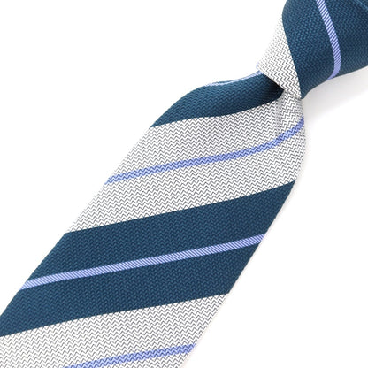 [Used] Robert Fraser Striped Tri-Fold Silk Tie Dark Blue Green x White [GRN] [S/S/A/W] [Condition Rank B] ​​[Men&