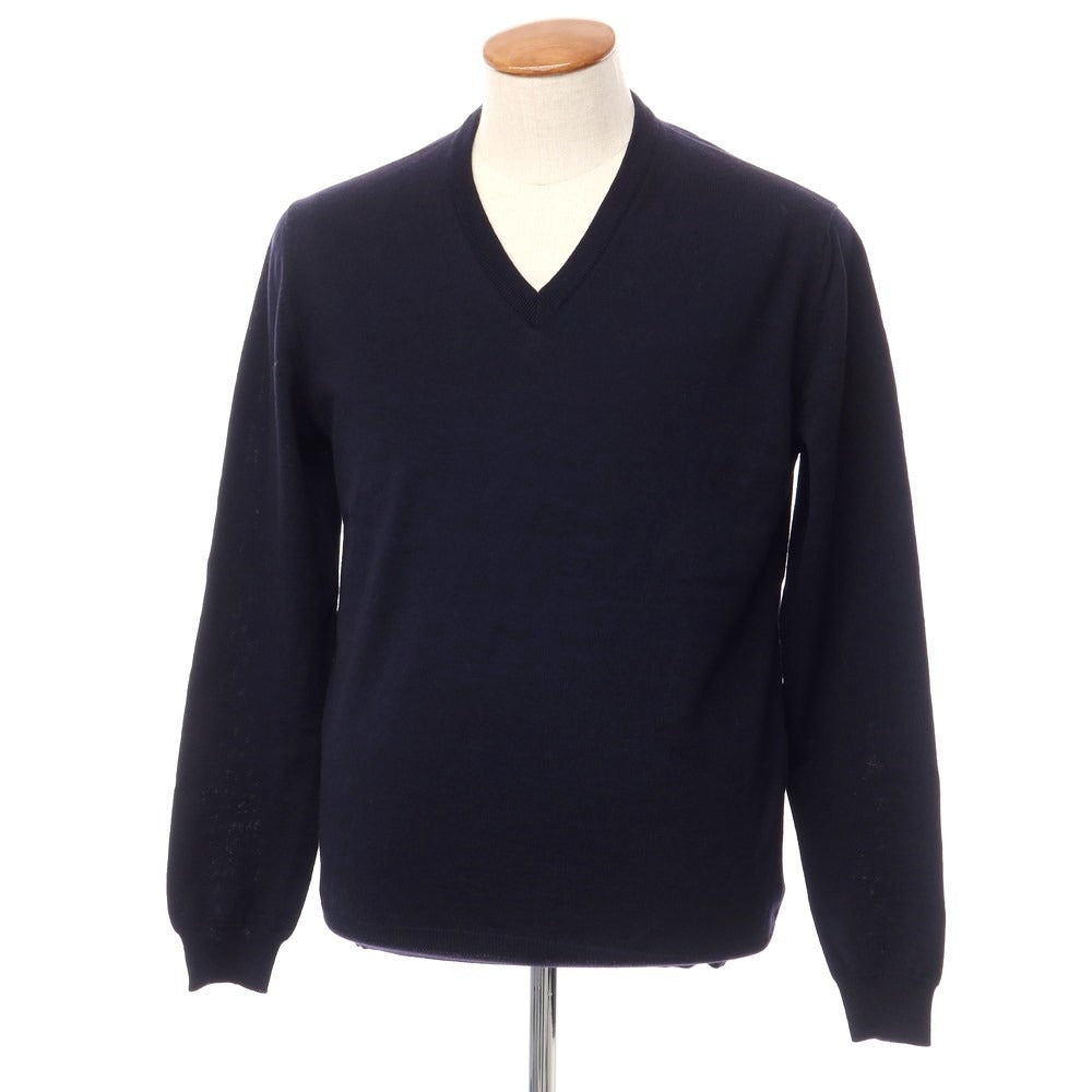 [Used] ZANONE wool V-neck pullover knit, navy [size 50] [NVY] [A/W] [Condition rank B] ​​[Men&