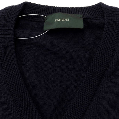 [Used] ZANONE wool V-neck pullover knit, navy [size 50] [NVY] [A/W] [Condition rank B] ​​[Men&