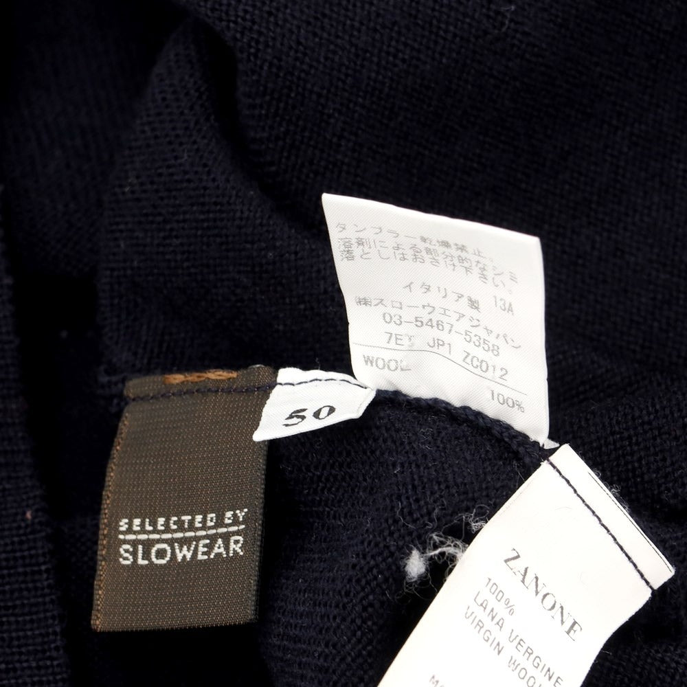 [Used] ZANONE wool V-neck pullover knit, navy [size 50] [NVY] [A/W] [Condition rank B] ​​[Men&