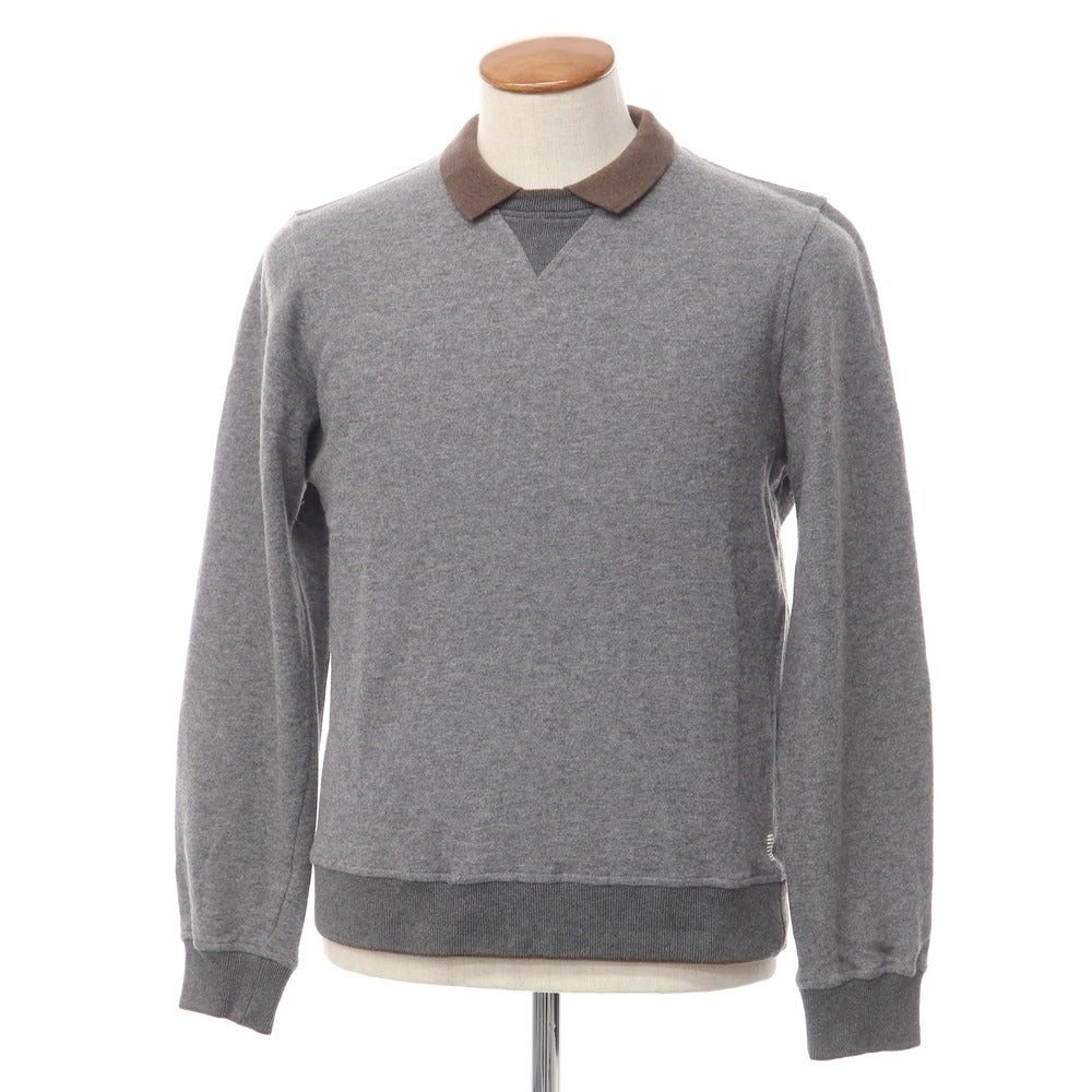 [Used] eleventy wool cotton pullover knit, grey [Size L] [GRY] [A/W] [Condition Rank C] [Men&