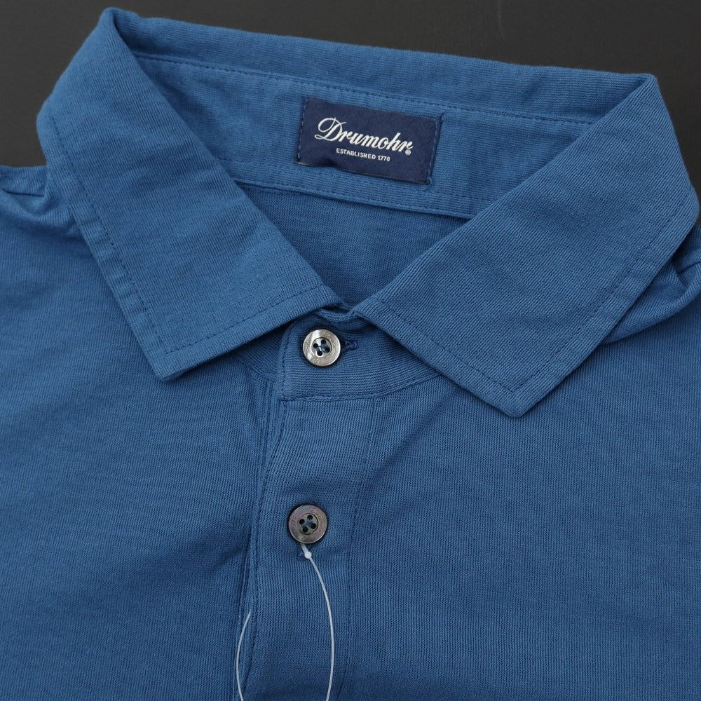 [Used] Drumohr Cotton Long Sleeve Polo Shirt Dark Blue [Size S] [BLU] [S/S/A/W] [Condition Rank B] ​​[Men&