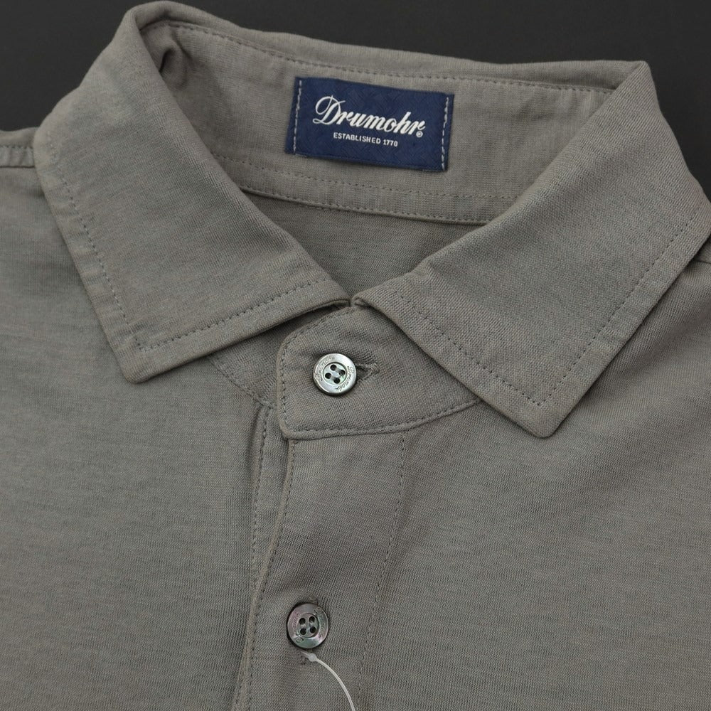 [Used] Drumohr Cotton Long Sleeve Polo Shirt Warm Gray [Size S] [GRY] [S/S/A/W] [Condition Rank C] [Men&