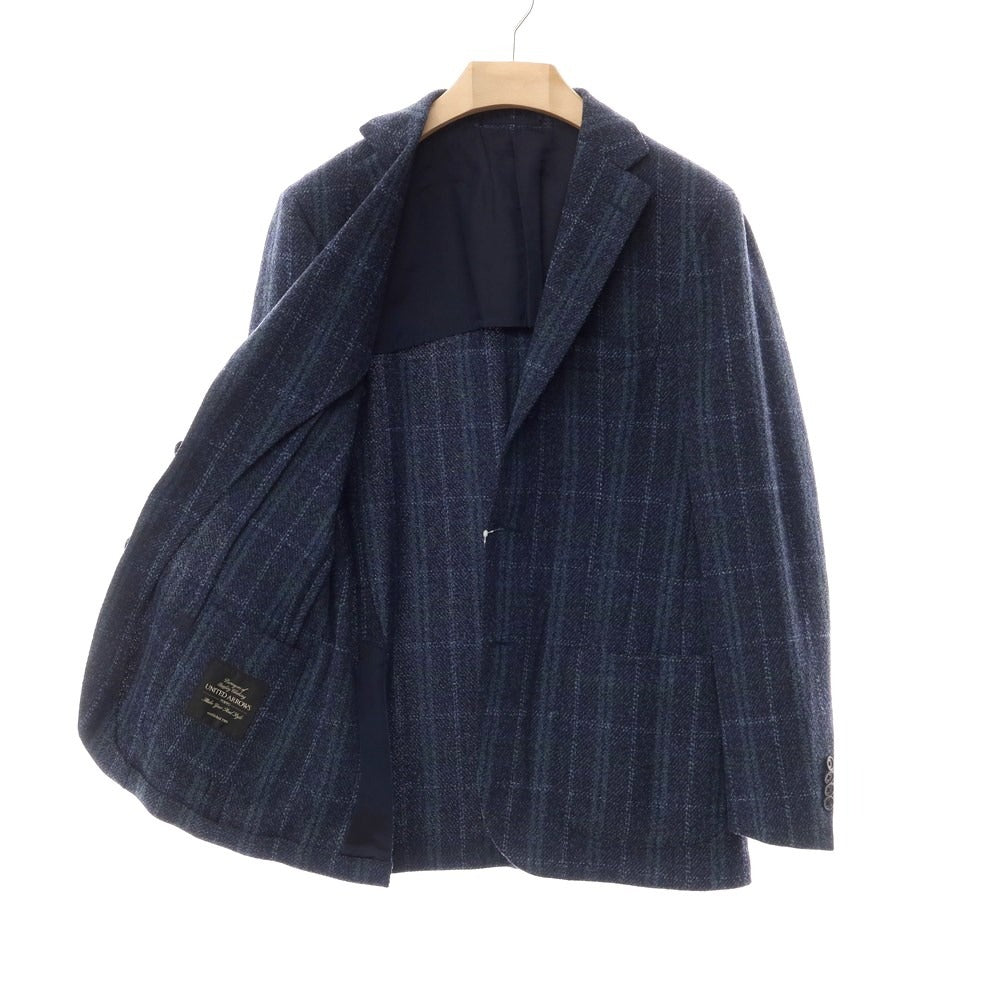 [Used] UNITED ARROWS Wool Polyester Check Tailored Jacket Navy [Size 48] [NVY] [A/W] [Condition Rank D] [Men&