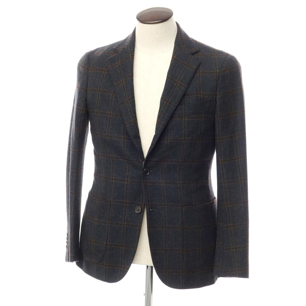 [Used] UNITED ARROWS Wool Check Tailored Jacket Dark Green x Brown [Size 48] [GRN] [A/W] [Condition Rank D] [Men&