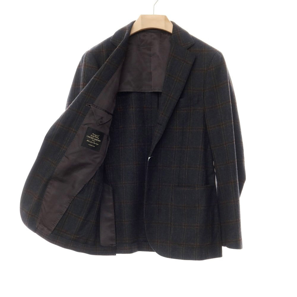 [Used] UNITED ARROWS Wool Check Tailored Jacket Dark Green x Brown [Size 48] [GRN] [A/W] [Condition Rank D] [Men&