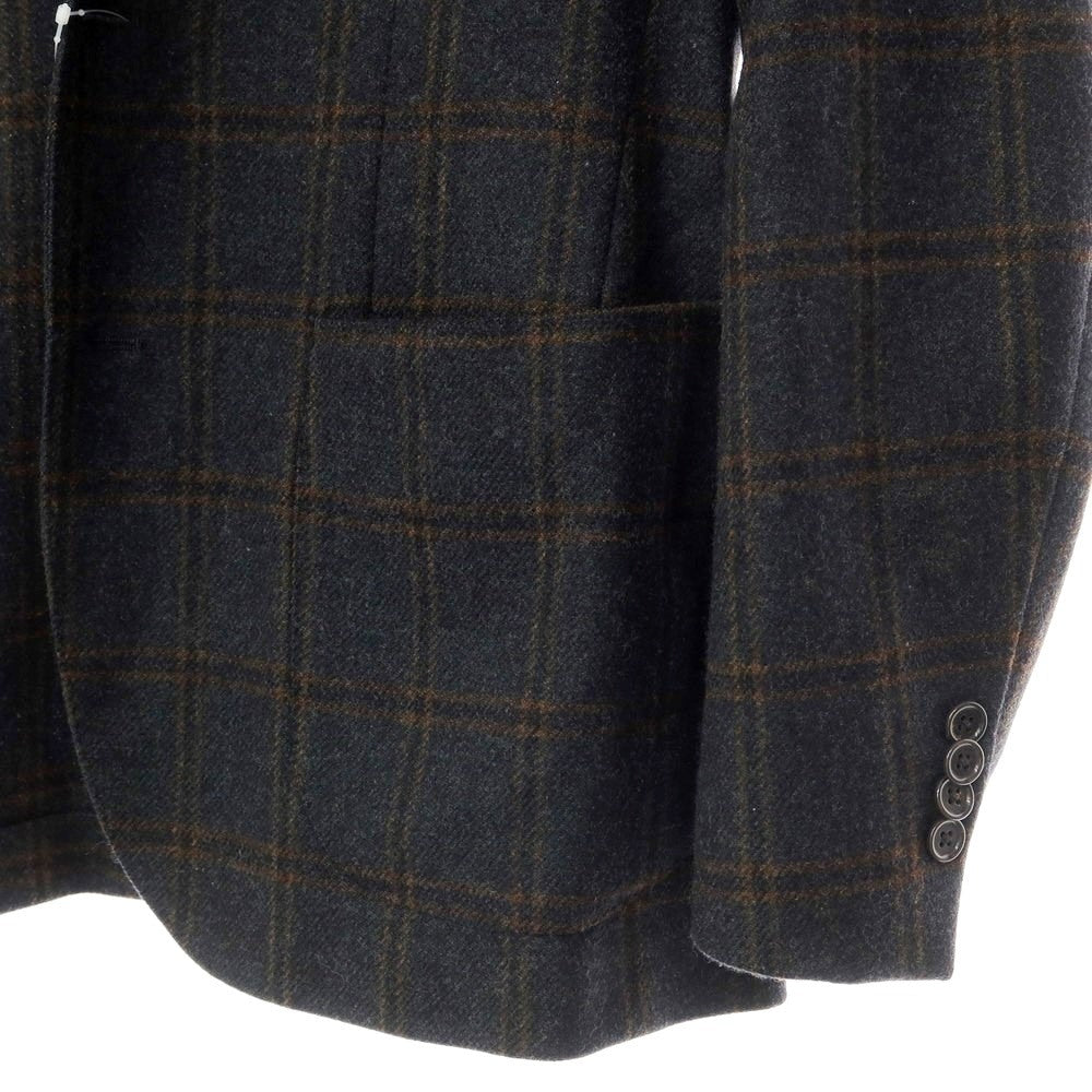 [Used] UNITED ARROWS Wool Check Tailored Jacket Dark Green x Brown [Size 48] [GRN] [A/W] [Condition Rank D] [Men&