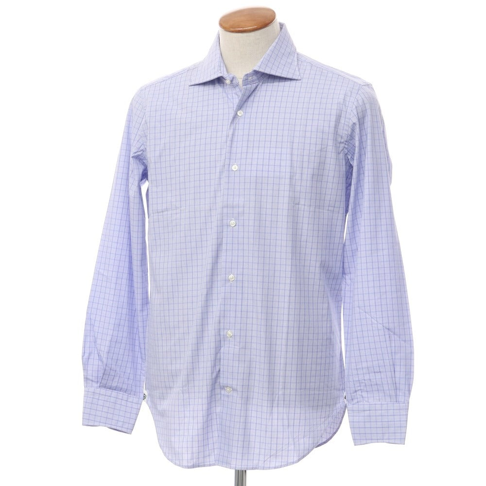 [Used] BEAMS HEART Cotton Check Wide Collar Dress Shirt Lavender [Size 40] [PUP] [S/S/A/W] [Condition Rank B] ​​[Men&