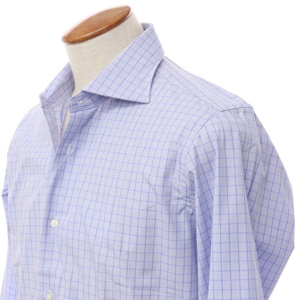 [Used] BEAMS HEART Cotton Check Wide Collar Dress Shirt Lavender [Size 40] [PUP] [S/S/A/W] [Condition Rank B] ​​[Men&