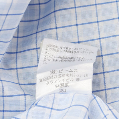 [Used] BEAMS HEART Cotton Check Wide Collar Dress Shirt Light Blue x White [Size 39] [BLU] [S/S/A/W] [Condition Rank B] ​​[Men&