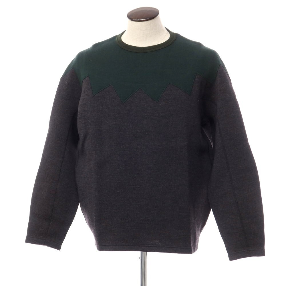 【中古】カラー kolor ウールナイロン クルーネック スウェット ダークグレーxダークグリーン【サイズ4】【GRY】【A/W】【状態ランクB】【メンズ】【769075】