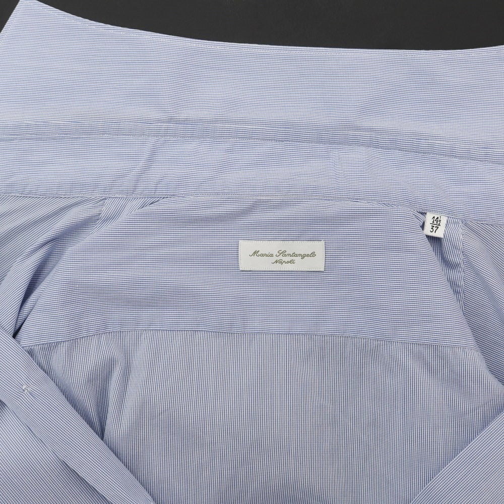 [Used] Maria Santangelo Cotton Polyester Wide Collar Dress Shirt Blue x White [Size 37] [BLU] [S/S/A/W] [Condition Rank C] [Men&