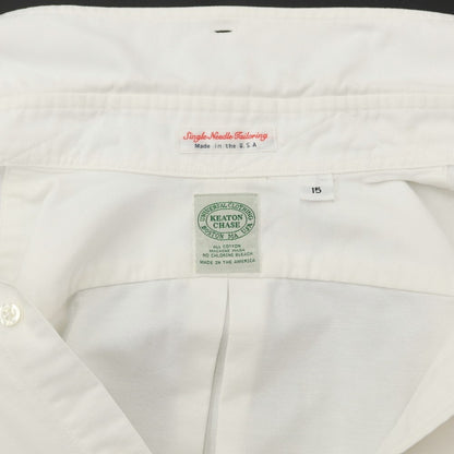 [Used] Keaton Chase Cotton Button-down Short Sleeve Shirt White [Size 15] [WHT] [S/S] [Condition Rank C] [Men&