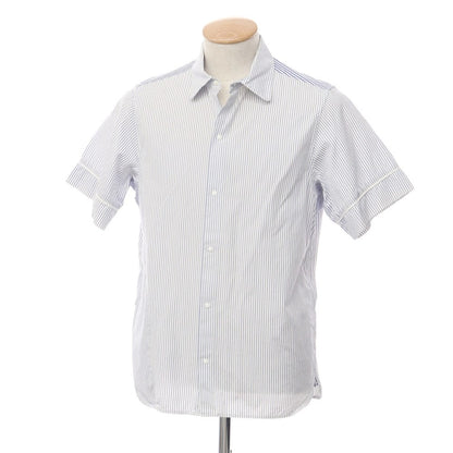 [Used] YAECA Cotton Striped Short Sleeve Shirt White x Blue [Size 1] [WHT] [S/S] [Condition Rank C] [Men&